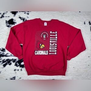 Men’s Vintage Red Univeristy of Louisville Cardinals Crewneck Sweatshirt Size XL
